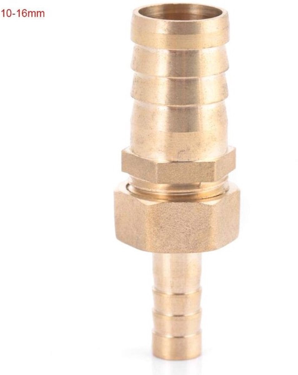 Slangconnector - Messing Fitting - Reducer Adapter Plug - 10-19mm - Geschikt voor Slangen - Voor Tuin en Hobby - Adapter voor Water
