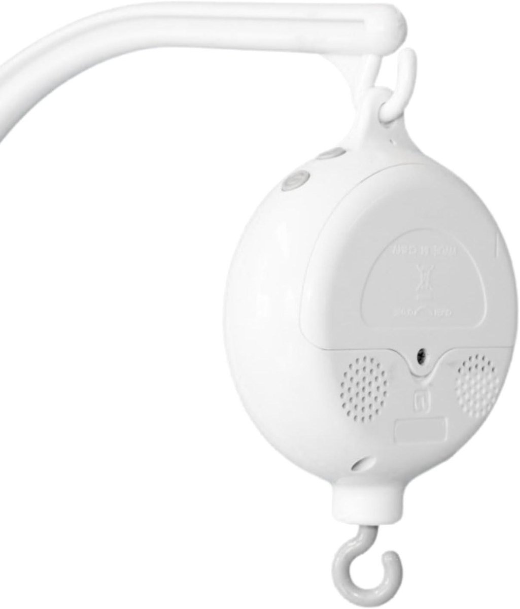 Wieg Mobiel Motor - Muziekdoos Baby - Baby Kalmeren - Automatische Rotatie - 14 cm - Wit