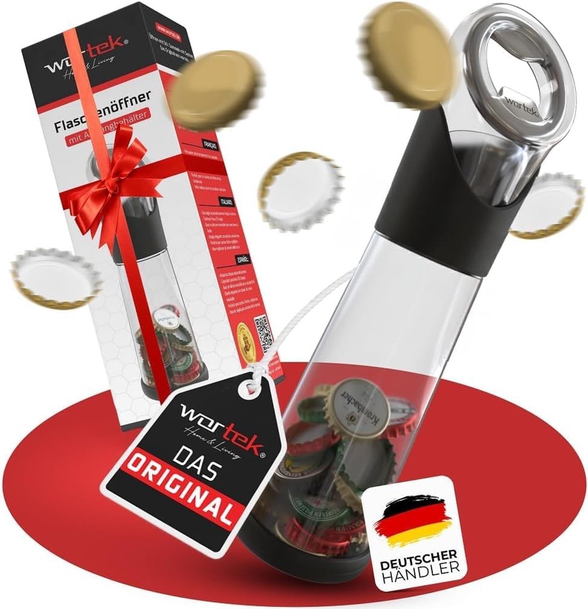 Flesopener met Opvangbak - Zwart - Handige Bieropener - Voor Mannen en Bierliefhebbers