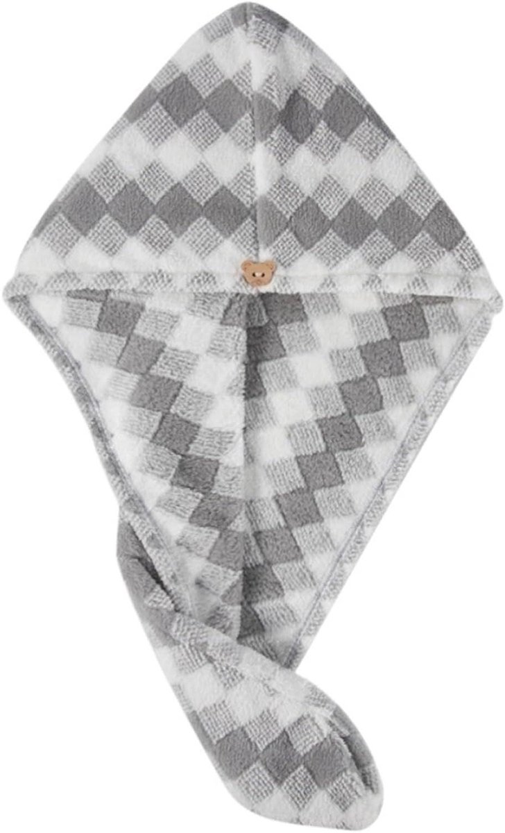 Haardroger Turban - Haardroogkap Dames - Snel Haar Drogen - Hoog Absorptievermogen - One Size - Grijs