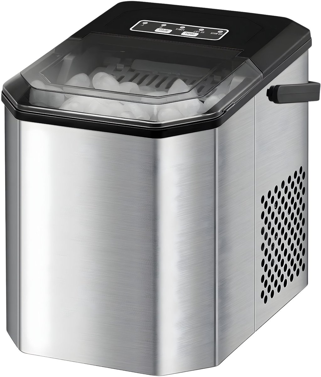 Ijsblokjesmachine - Draagbare RVS Ice Maker met Bullet Ice - voor Thuis en Professioneel Gebruik