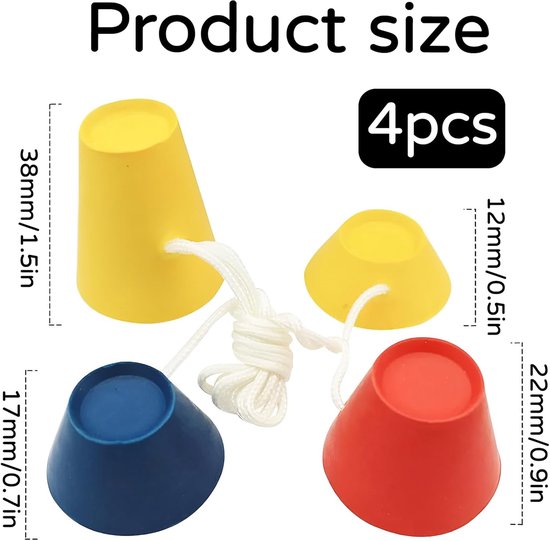Golftees Rubber - Winter Tees Kunststof Tees - Golfen Buiten - Verschillende Hoogtes - 4 Stuks - Geel Rood Blauw — afbeelding 5