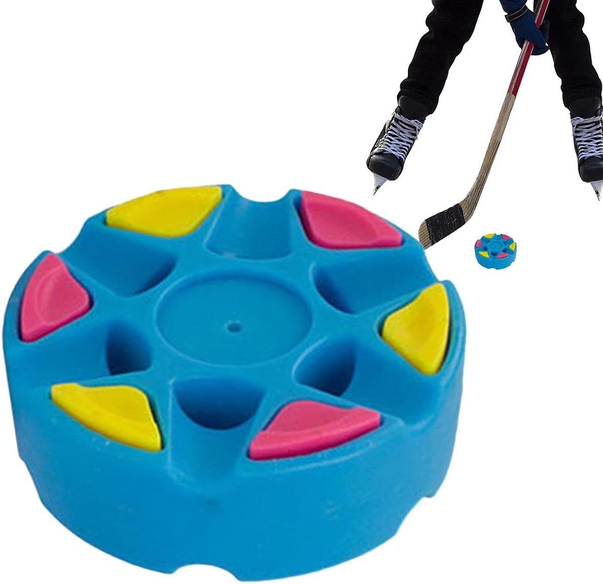 Straathockeypucks - Hockeyballen buiten - Straathockey training - Honingraat wrijvingspatroon - 76 mm diameter - Blauw