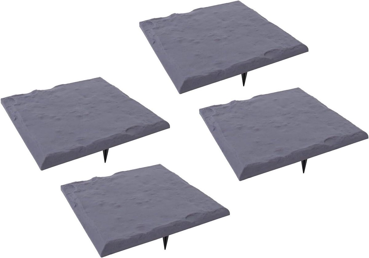 Stapstenen Pad Straatstenen - Tuinpad Stenen - Aanleggen Looppaden - Weerbestendig Kunststof - 395x395x23mm - Grijs