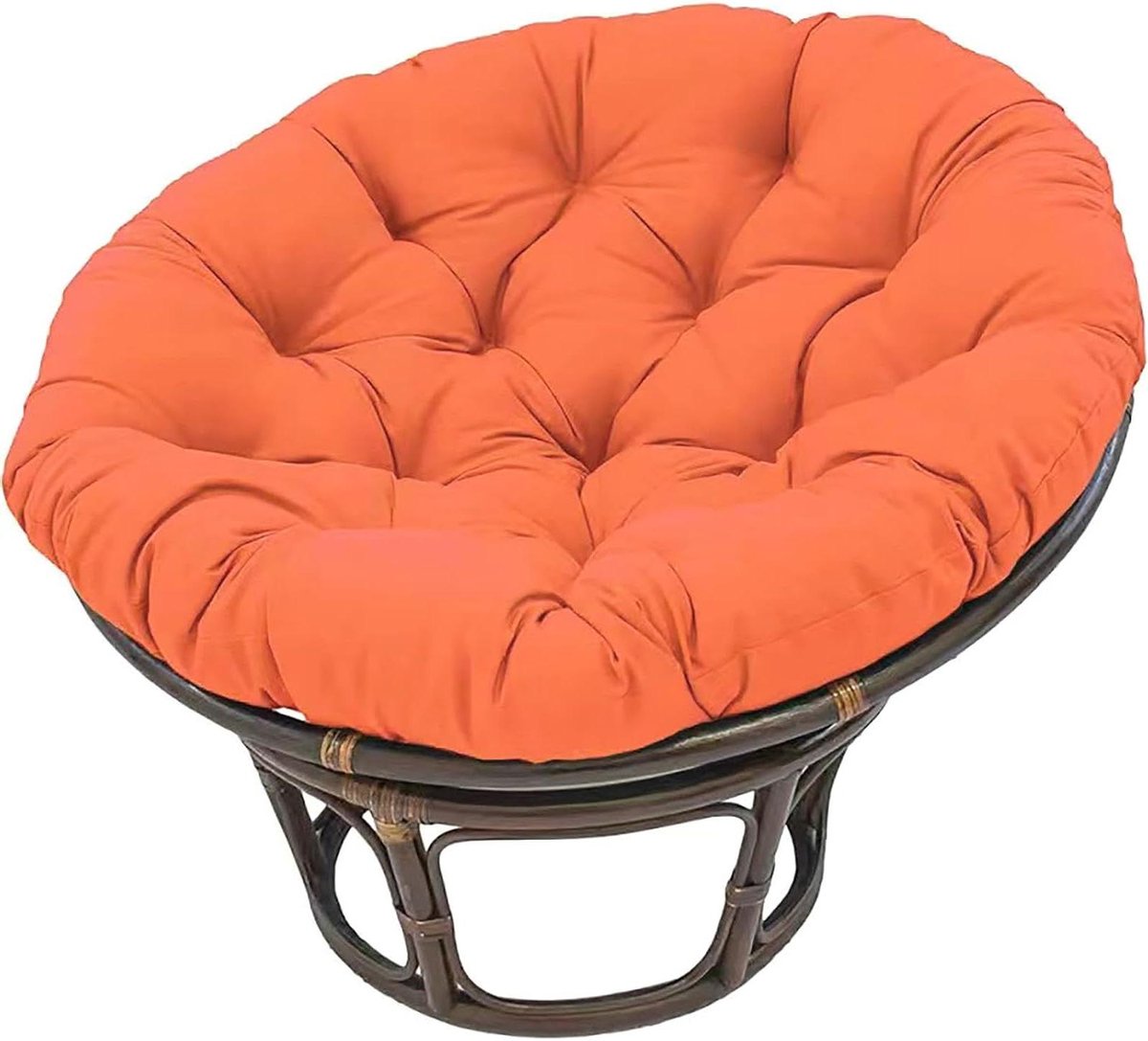 Zitkussen Rond - Hangstoelkussen Dik - Buiten Ontspannen - Waterdichte Polyester Hoes - 70x70cm - Oranje
