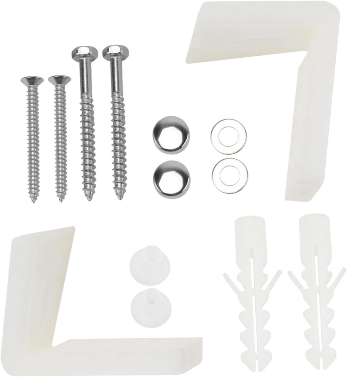 Toiletbril Bevestigingsset - Scharnierbouten Toiletdeksel - Badkamer Reparatie - Vormige Schroeven - 6.5 cm - Wit