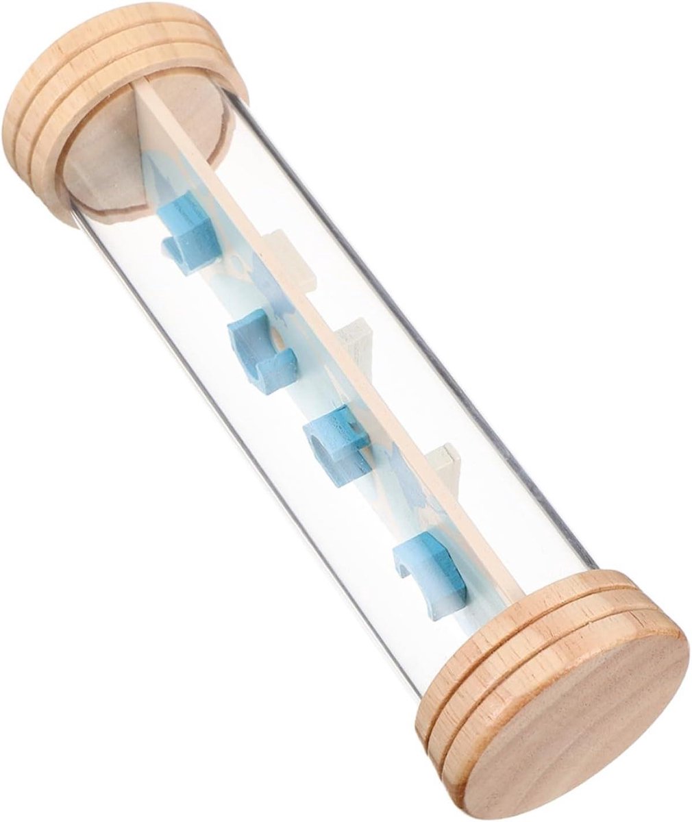 Regenstick Muziekinstrument - Geluidsspeelgoed Shaker - Sensorische Ontwikkeling - Dubbele Sensorische Ervaring - 15.5 cm - Beige