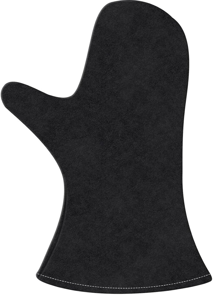 SnelShoppen - Brandwerende Lederen Haardhandschoenen Zwart - Warmtebestendig volgens EN 407 - Ideaal voor Haard, Oven, Barbecue en Lassen