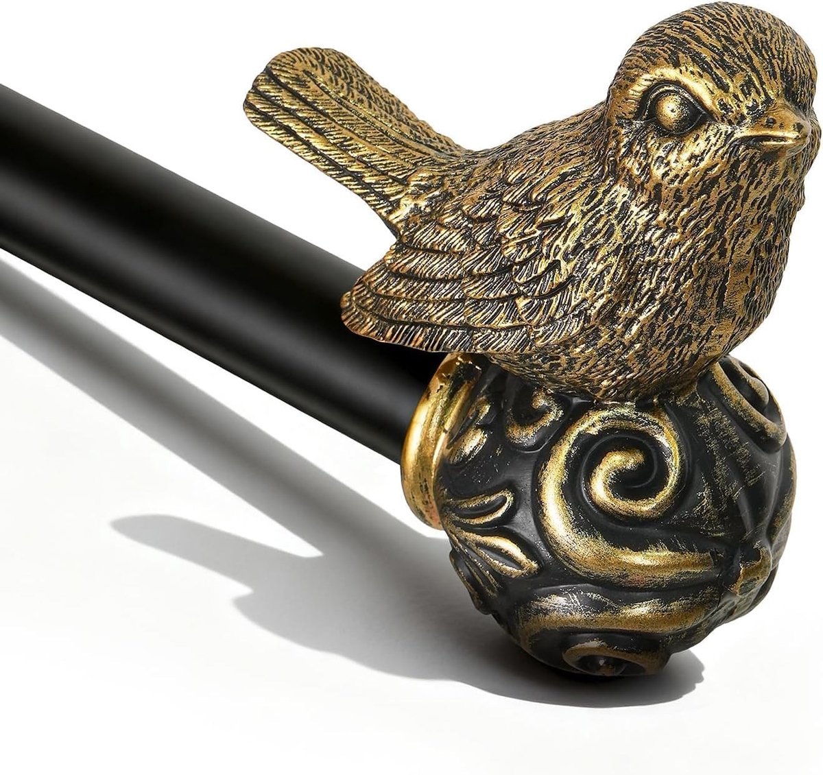 Gordijnroede - Zwart - 80–365 cm - Uittrekbaar Metaal met Vogelvormige Eindstukken - Voor Binnen