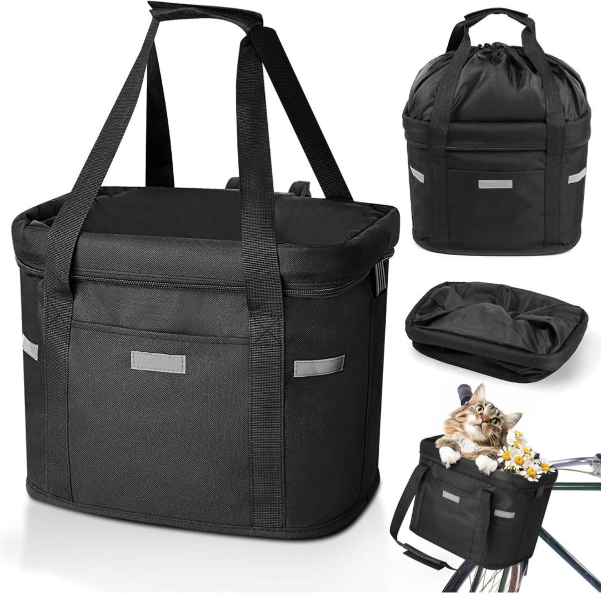SP® Fietsmand Hond - Fietsmand Hond Voorop - Hondenmand - Zwart - 34cm x 24cm x 28cm