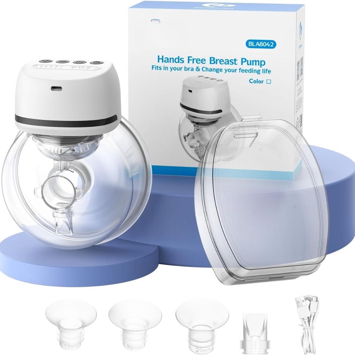 NIVA® Handsfree Borstkolf - Elektrische Borstkolf - Hands-free Borstkolf - Grijs - 17cm x 15cm x 10cm