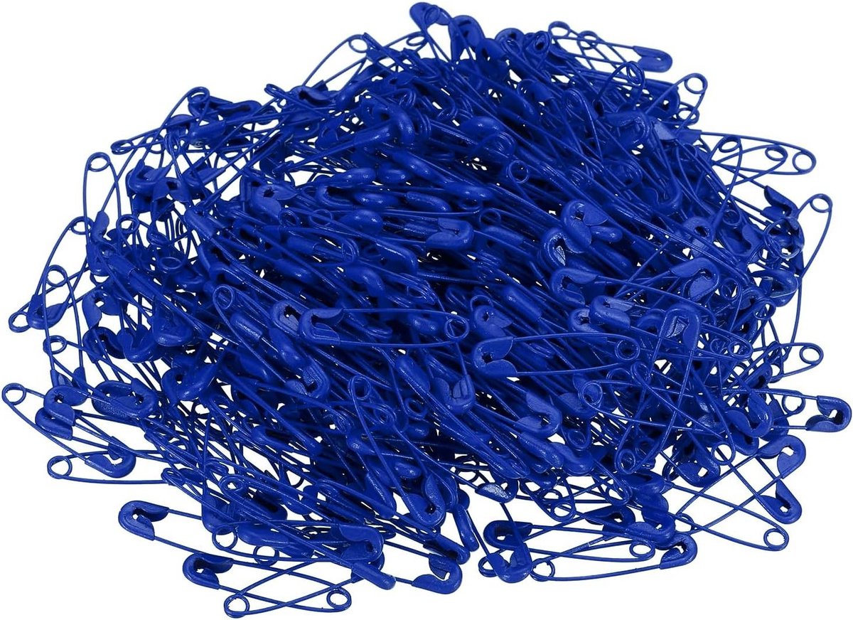 Veiligheidsspelden - Kleine metalen pinnen - Klusjes en projecten - Stevig metalen materiaal - 500 stuks - Blauw