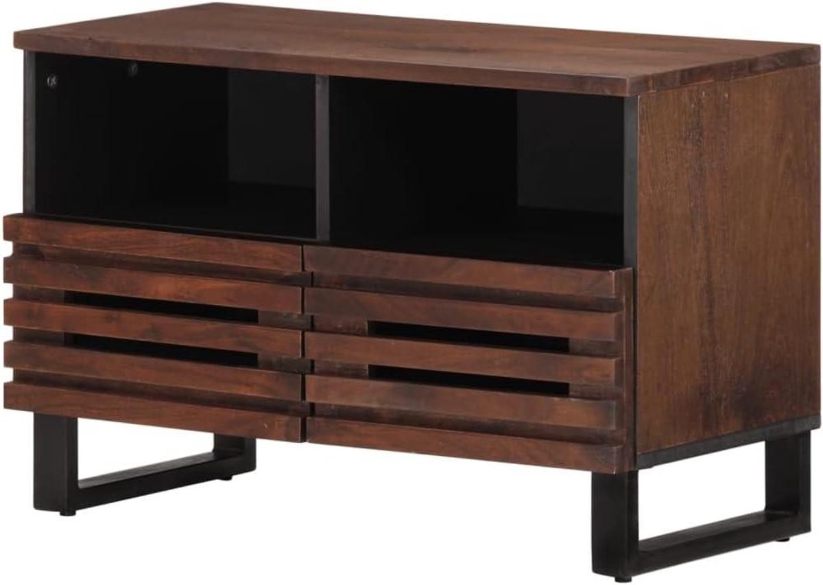 TV Kast - Mediaboe - Opbergen Woonkamer - Massief Mangohout - 70x34x46 cm - Bruin