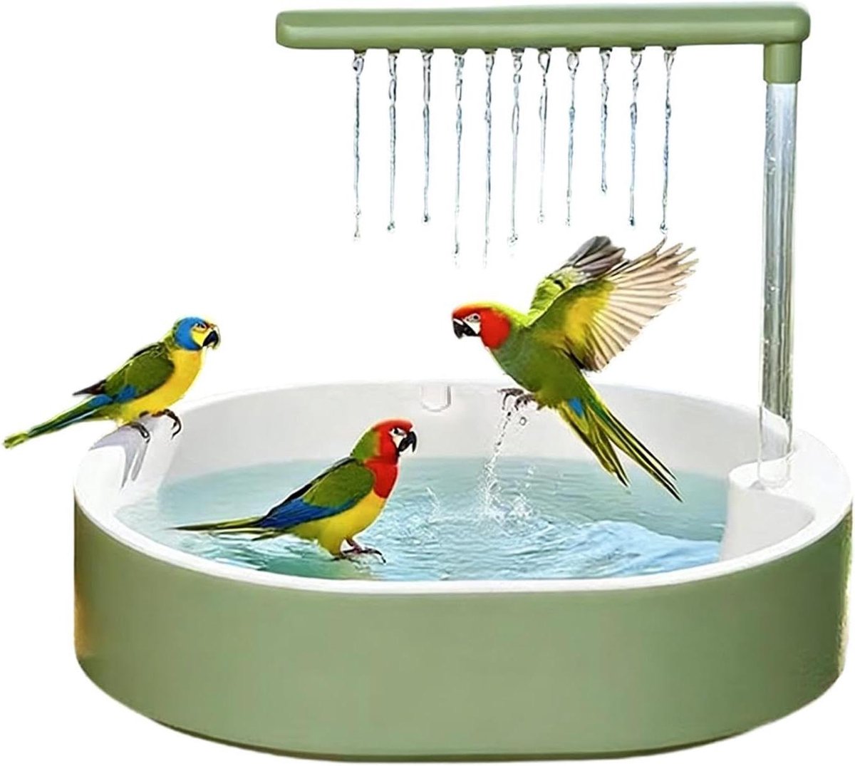 Vogelbad - Vogel douche - Veren verzorgen - Kooi integratie - 32 cm - Wit