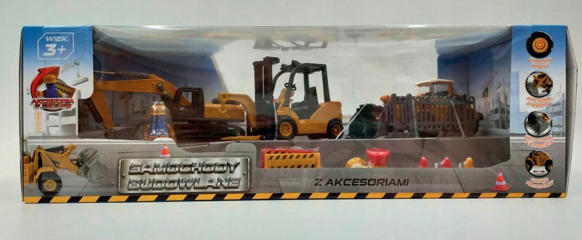 Bouwvoertuigen set met accessoires voor kinderen vanaf 3 jaar