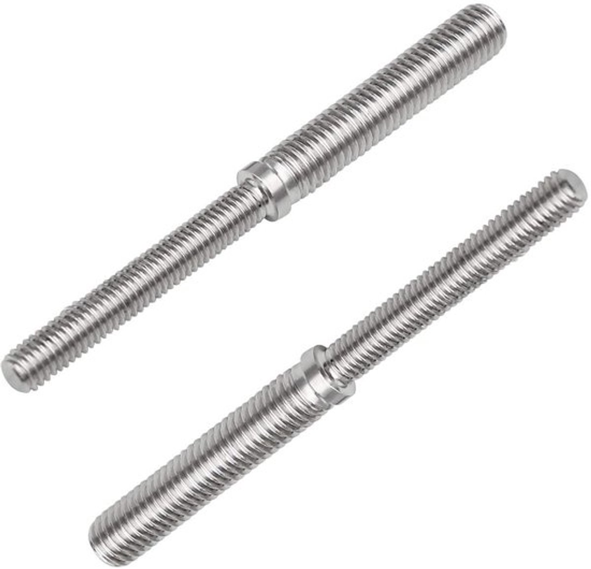 2 stuks schroefbouten dubbel uiteinde - M6 tot M8 - 304 roestvrij staal - zilver - schroefdraadadapter - 80 mm - geschikt voor structurel...
