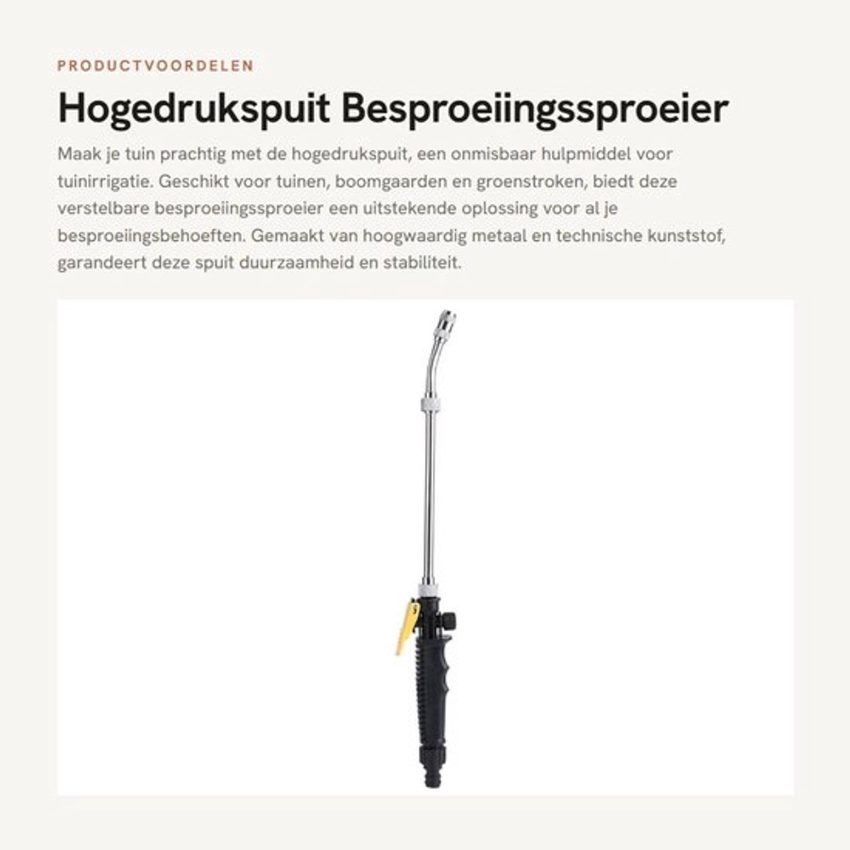 Hogedrukspuit Verstelbaar - Drukspuit 5 Liter - Sproeier Tuin - Tuinirrigatie - Hoogwaardig Metaal - Geschikt voor Planten