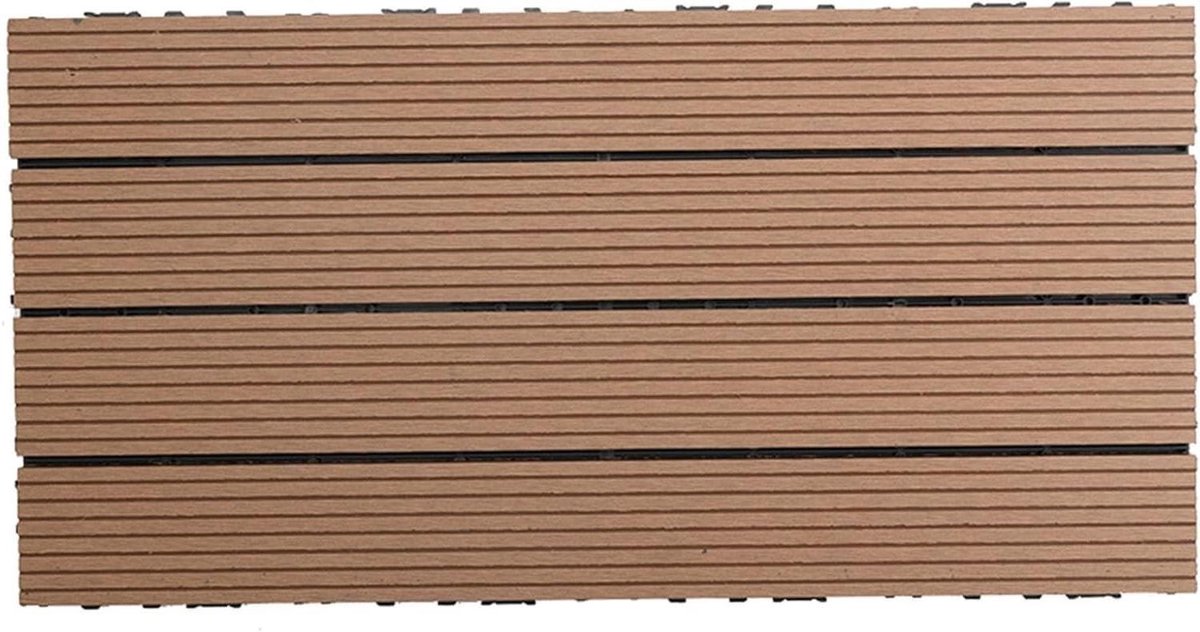 Terrastegels - Vloerdelen - Buiten Ruimte - In elkaar grijpend - 60x30 cm - Teak