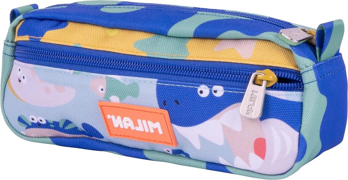 Etui met 2 ritsen - Pennendoosje Organizer - Schoolspullen Opbergen - Dubbele Vakken - 21 x 8.5 x 6.1 cm