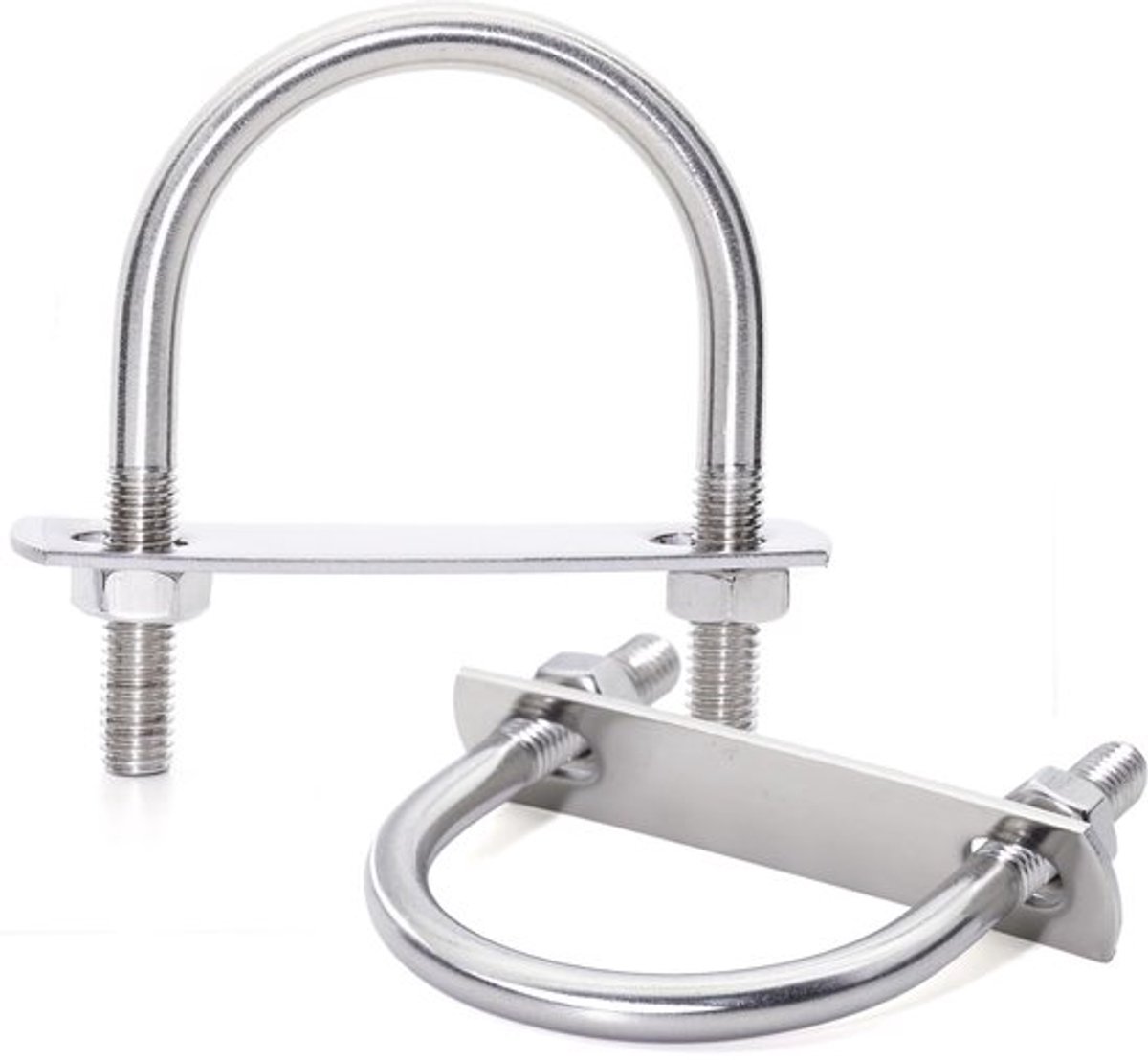U-bout M8 x 60 mm - Roestvrij Staal - Zware U-klem - Bevestigingselementen - 2 Sets - Corrosiebestendig - Buisklem
