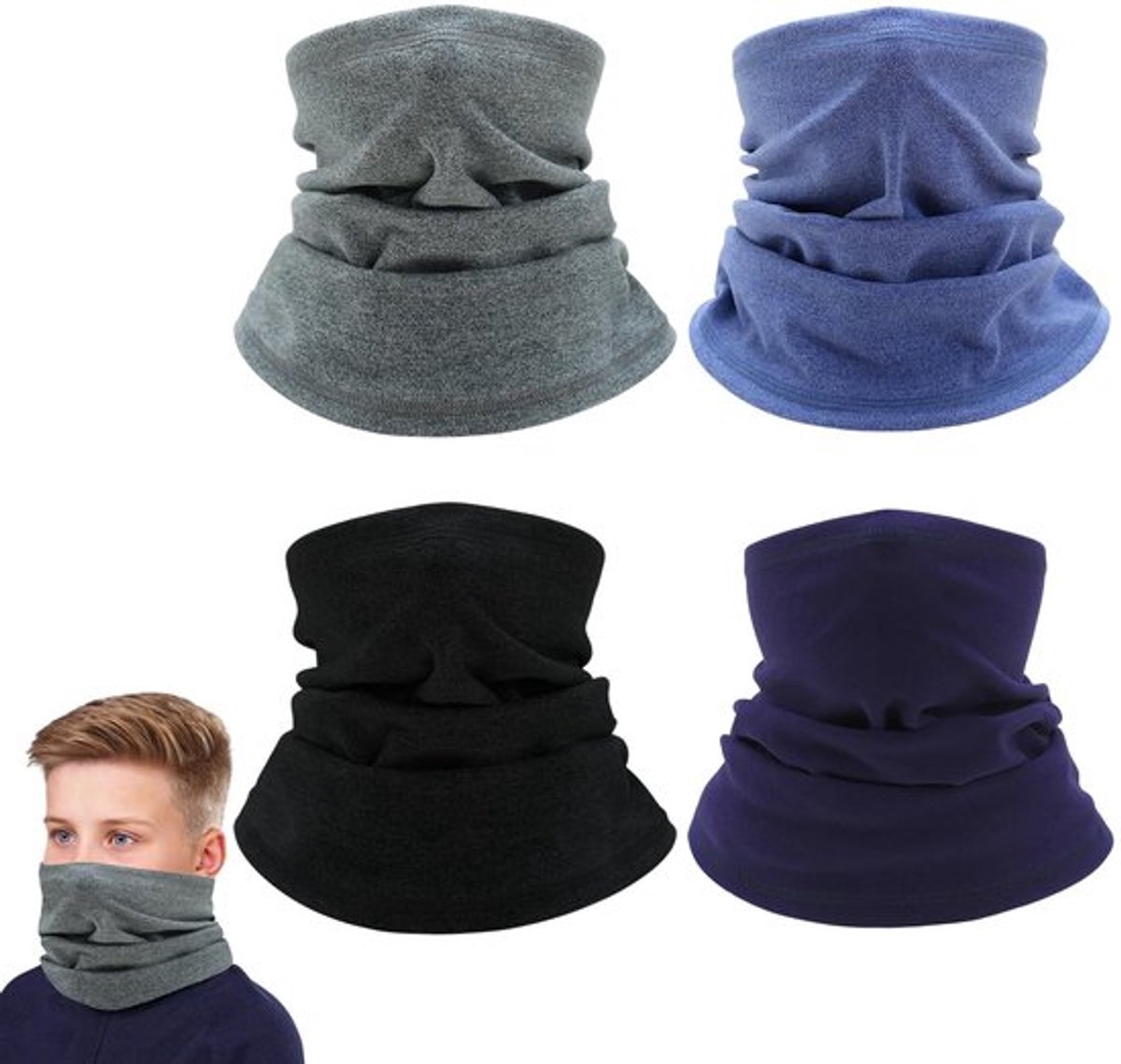Colsjaal 4 Stuks - Multifunctioneel - Winterhalswarmer - Kationisch Materiaal - Ademend - Bescherming Tegen Kou - Nekwarmer