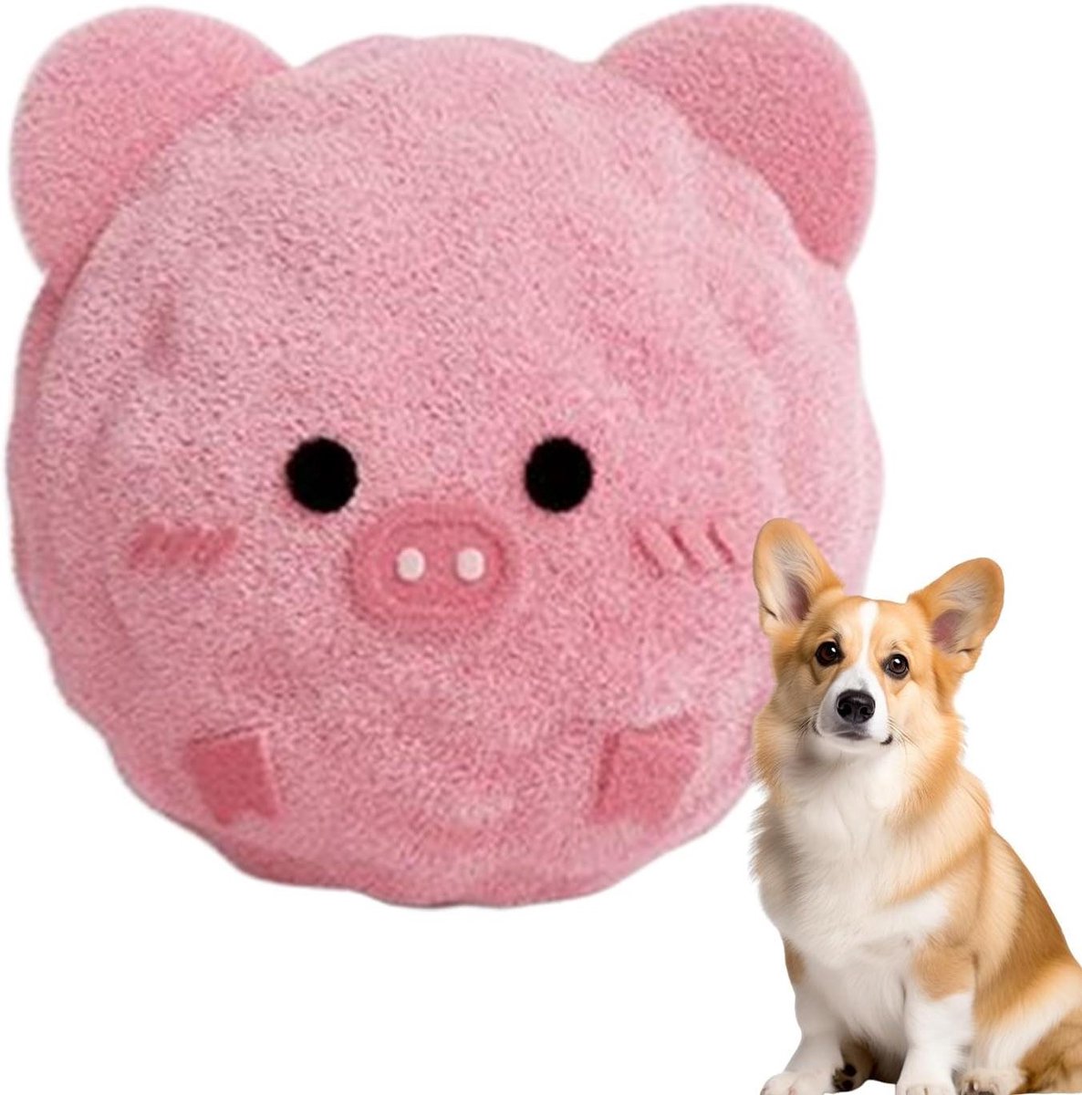Honden Piepballen - Pluche Kauwspeelgoed - Interactief Spel - Onregelmatige Vliegbaan - 6 x 6 x 6 cm - Roze