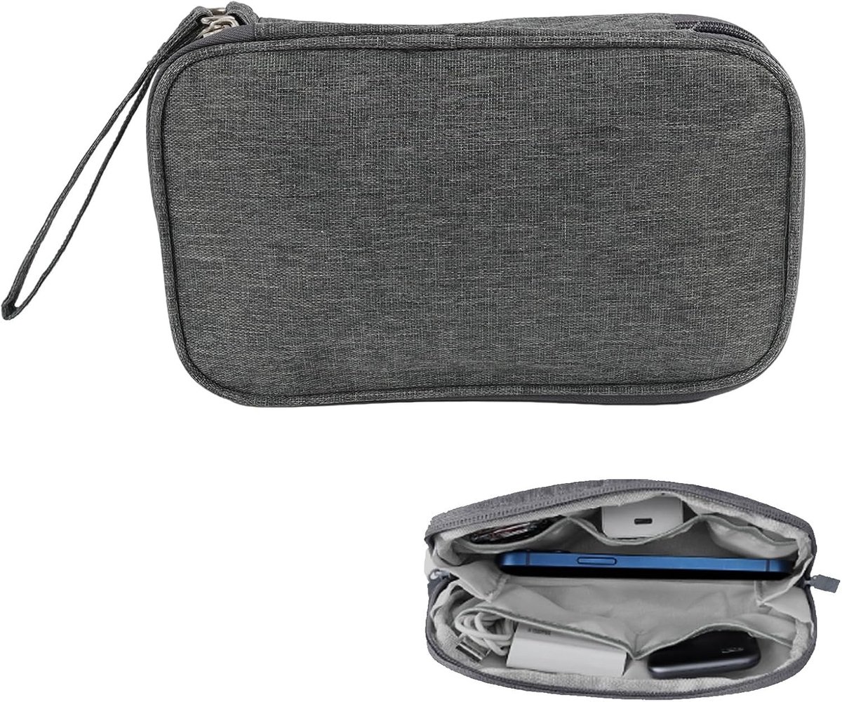 Draagbare Kabel Organizer - Ruime EDC Tas voor Elektronica en Reisaccessoires - Ideaal voor Mobiele Telefoons, Opladers en Powerbanks - Duurzaam en Praktisch voor Elke Reis