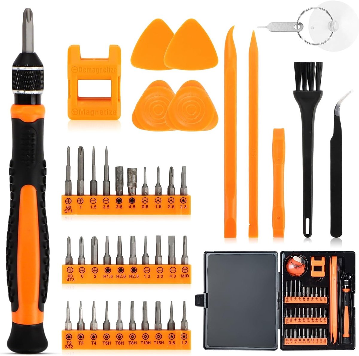 Precisie Schroevendraaierset met 42 Stukken, Mini Gereedschapset voor iPhone, iPad, Switch, PS4, Xbox, Laptop en Computer Reparatie, Inclusief Torx T5, T6, T8, T9, T10 en T20