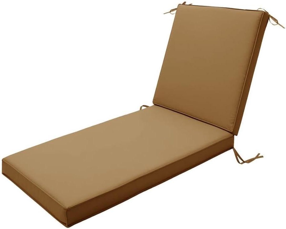 Ligstoelkussen - Loungestoel kussen - Buiten ontspannen - Waterdicht ontwerp - 190 x 60 x 5 cm - Kaki