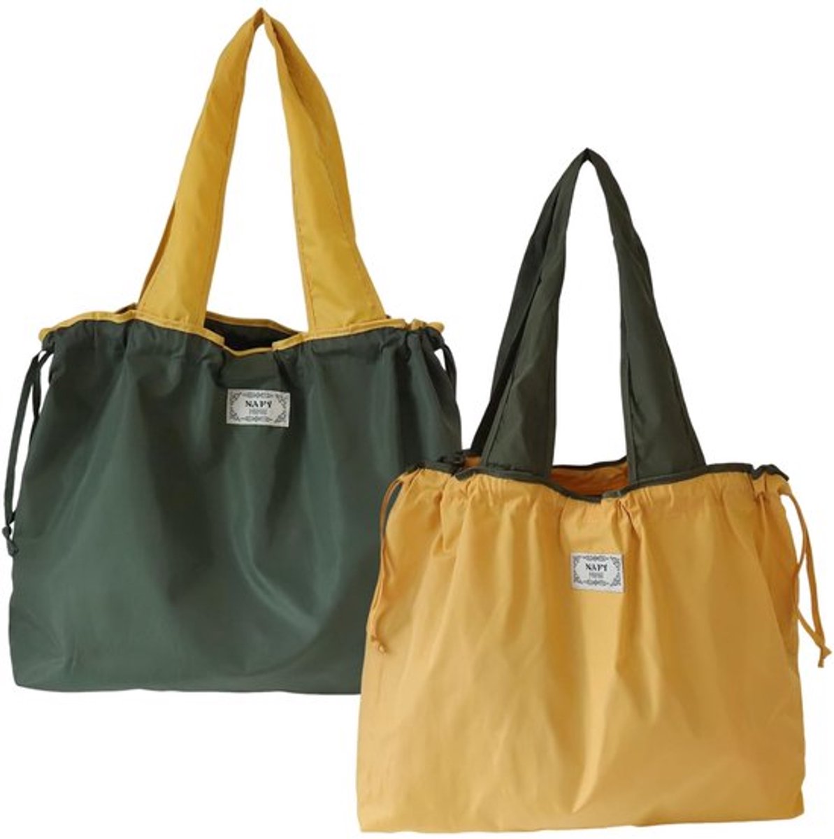 Boodschappentas opvouwbaar - 2 stuks grote boodschappentassen - waterdichte draagtas - lichtgewicht nylon - trekkoord - duurzaam en veelzijdig - Shopper