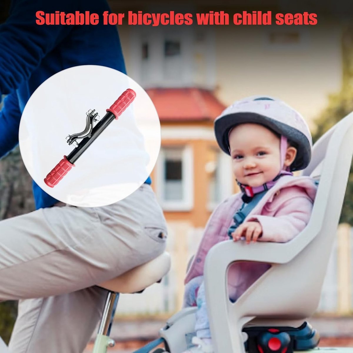 Handvat Achterbank Fiets - Fietsgreep Kinderen - Veilig Fietsen - Roestvrij Stalen Constructie - 23 cm - Uniek