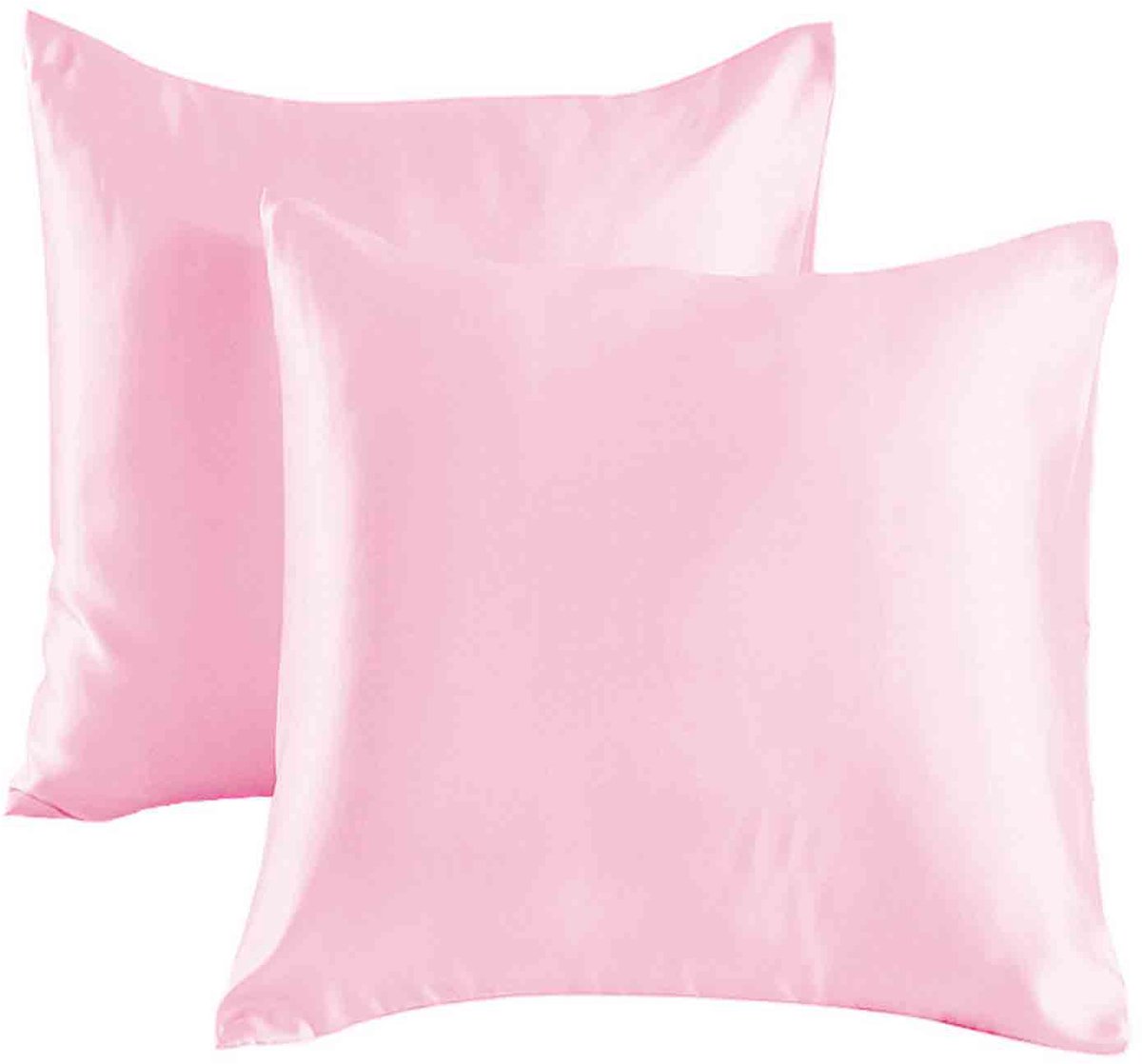 MODFU Kussenslopen 2 stuks 80x80 cm – Zachte satijnachtige stof – Met ritssluiting – Huidvriendelijk & onderhoudsvriendelijk – Voor slaapkamer – Roze