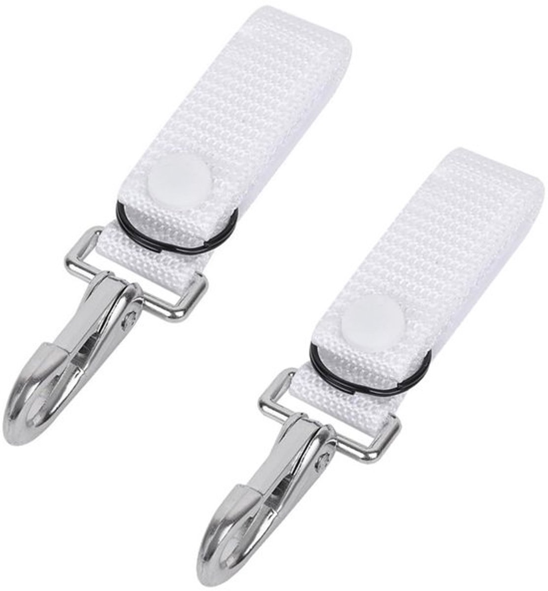 Riemclips met Karabijnhaak - 2 Stuks Riemhouder - Nylon Singelband - Haak/Lus Bevestiging - Geschikt voor Riemen tot 6 cm - Roestvrije Gesp - Tactische Clips