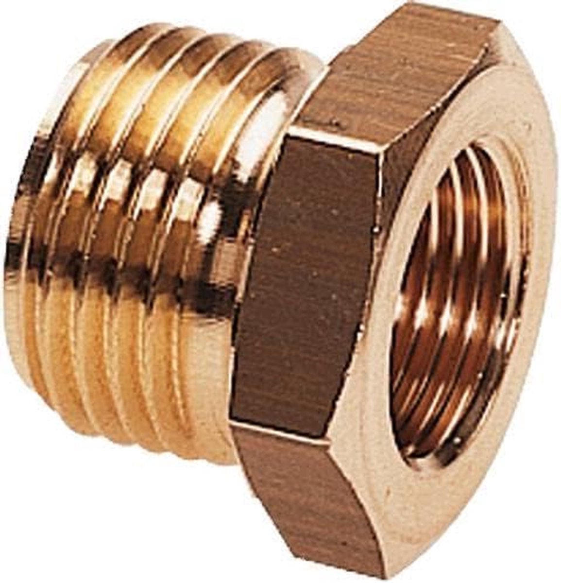 Verloopnippel Messing - Adapter Kort - Leidingen Koppelen - Cilindrische Draad - G1/4 - Messing