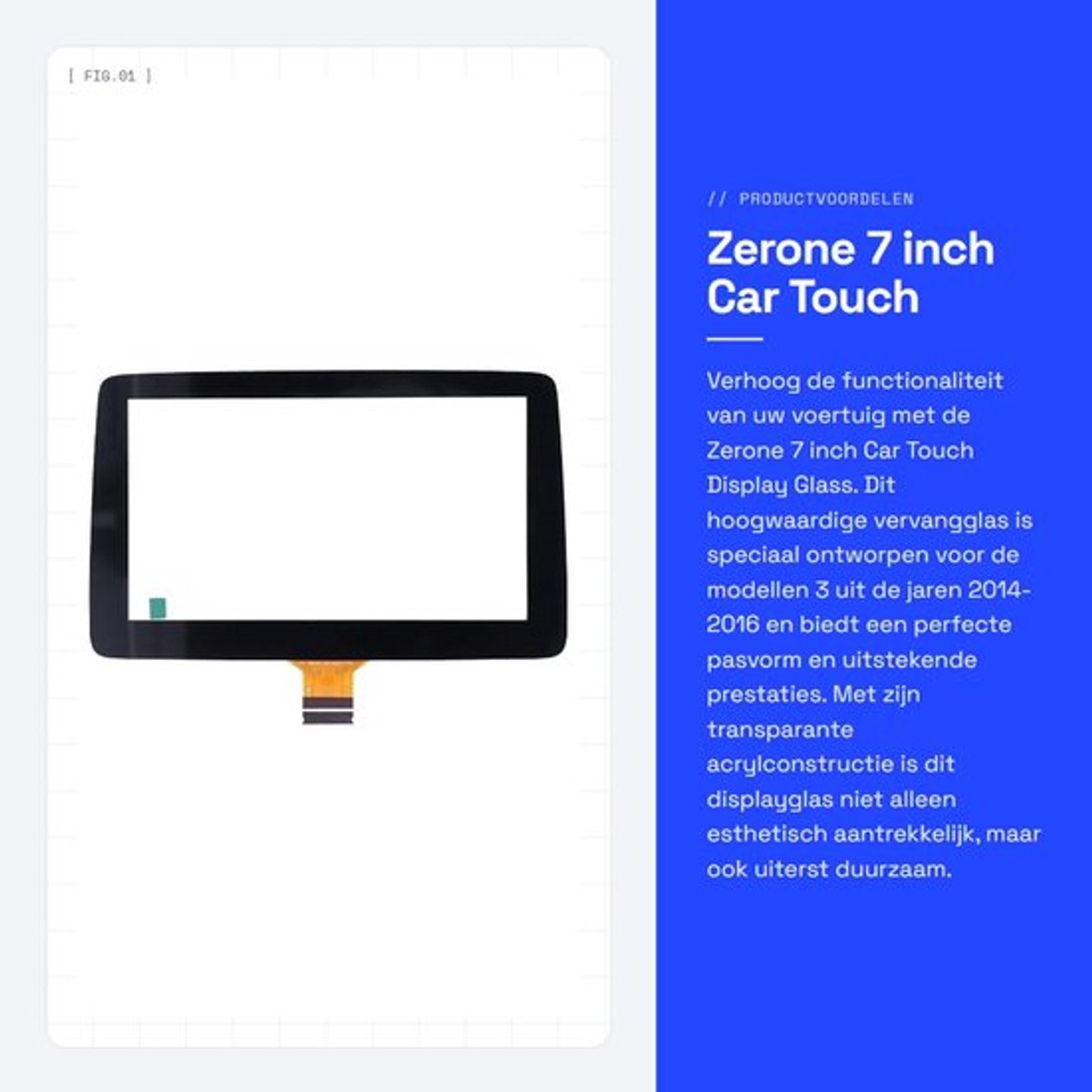 Touchscreen 7 Inch - Vervangglas - Schokbestendig - Antikras - Perfecte Montage - Acryl Transparant - Display