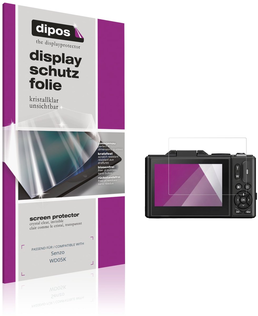 dipos – 4x Beschermfolie geschikt voor Senzo WD05K | Krasbestendige & heldere Screenprotector Ultra-Thin
