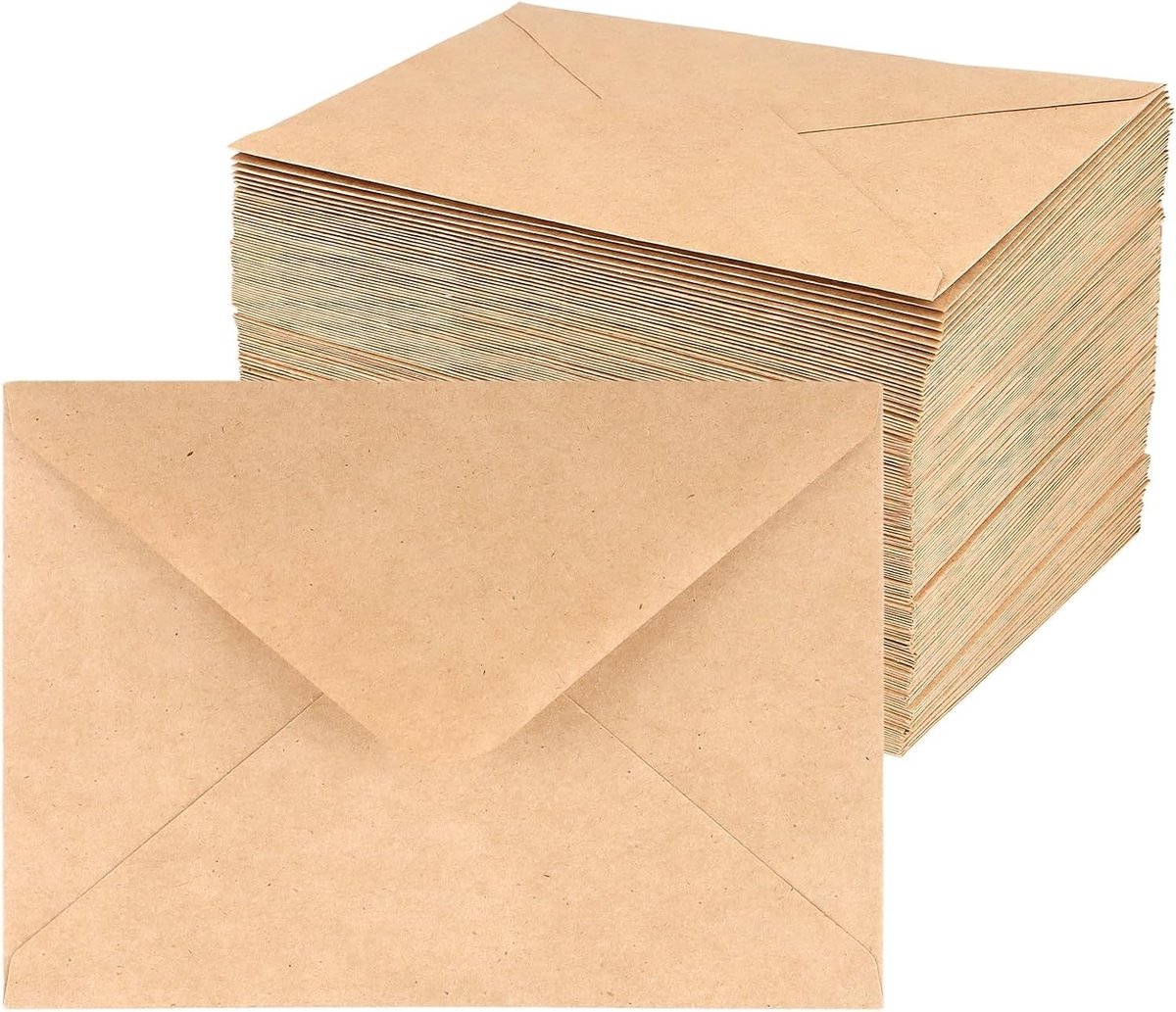 Enveloppen van Kraftpapier - Bruin - 18,42 x 13,34 cm - Zelfklevende Enveloppen voor Bruiloften en Wenskaarten