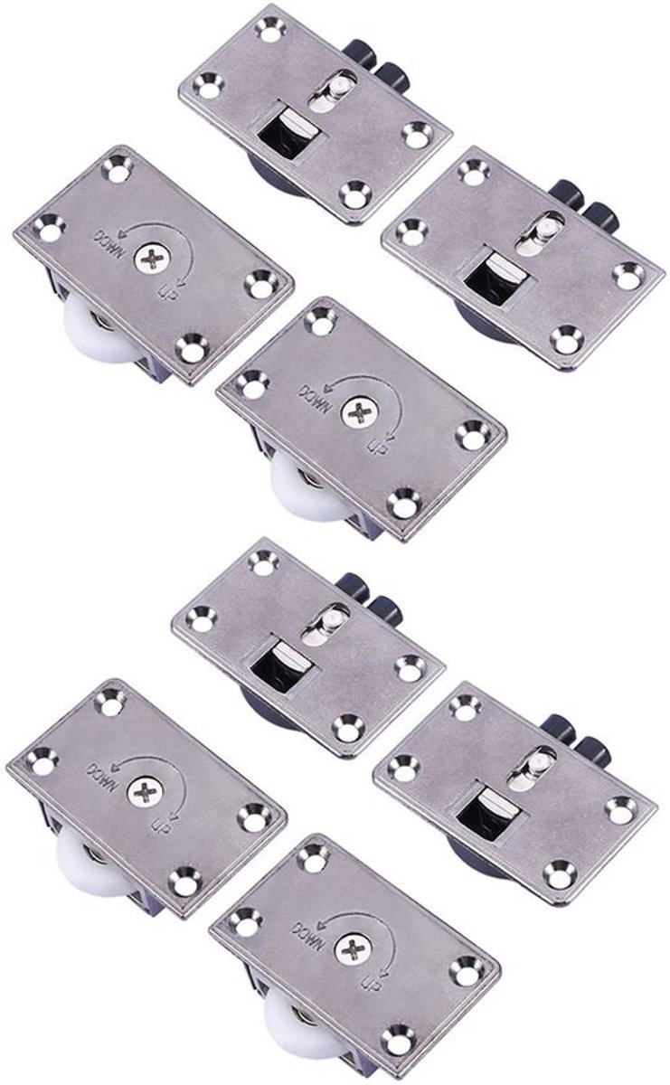 Garderobe Kast - Schuifdeurrollen - Zinklegering/Nylon - Laadvermogen 28 kg - Boordiameter 35 mm - Perfecte vervanging - Deurrollen