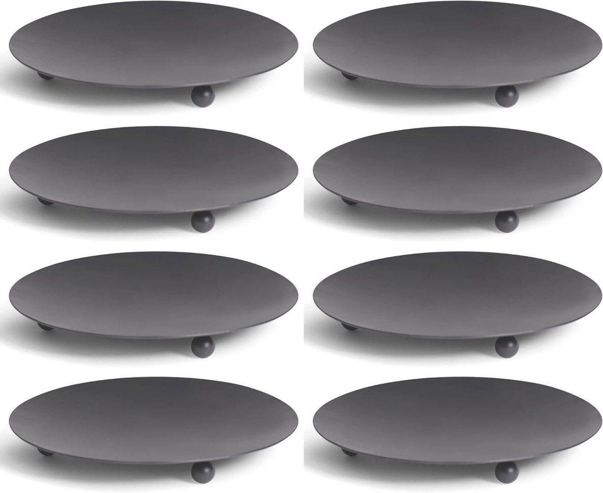 Kaarsenhouders Set - Theelichthouders Plaatjes - Decoratief Gebruik - Met 3 Stevige Poten - 12 cm Diameter - Zwart