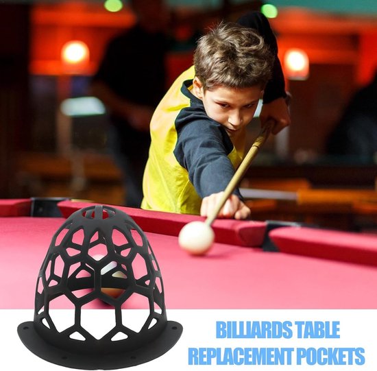 Biljarttafel Zakken - Pooltafel Pockets - Biljart Spel - Slijtvast ABS Materiaal - 6 stuks - Zwart — afbeelding 4