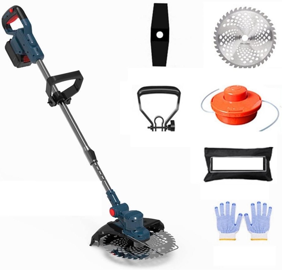 Elektrische Grastrimmer - Draadloze trimmer Bosmaaier - Tuinonderhoud - Borstelloze motor - 91-135cm telescopisch - Zonder batterij set