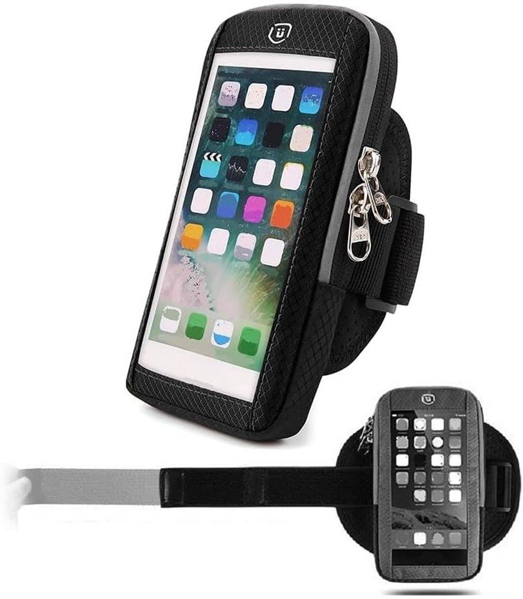 Sport Armband Telefoon - Telefoonhouder Arm - Sporten Trainen - Waterdicht Touchscreen - 22-34 cm Arm - Zwart