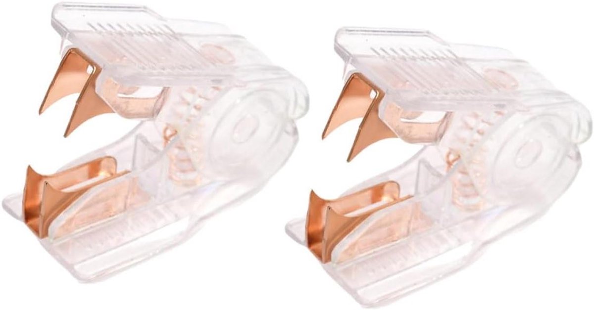 Nietjesverwijderaar Set - Ontnieter Nietentrekker - Kantoorwerk Organiseren - Schadevrij Verwijderen - 6 x 4.5 x 2.5 cm - Transparant Roségoud