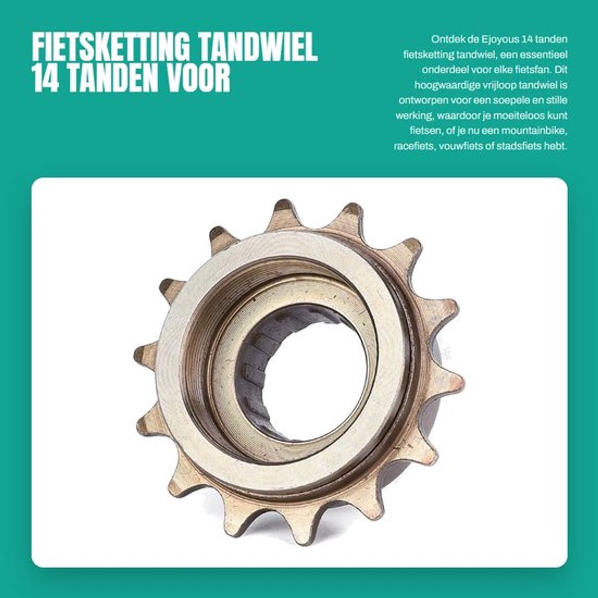Kettingblad 14 Tanden - Vrijloop - Fiets Tandwiel - Mountainbike/Racefiets - Opvouwbare/Fietsen - Duurzaam Metaal