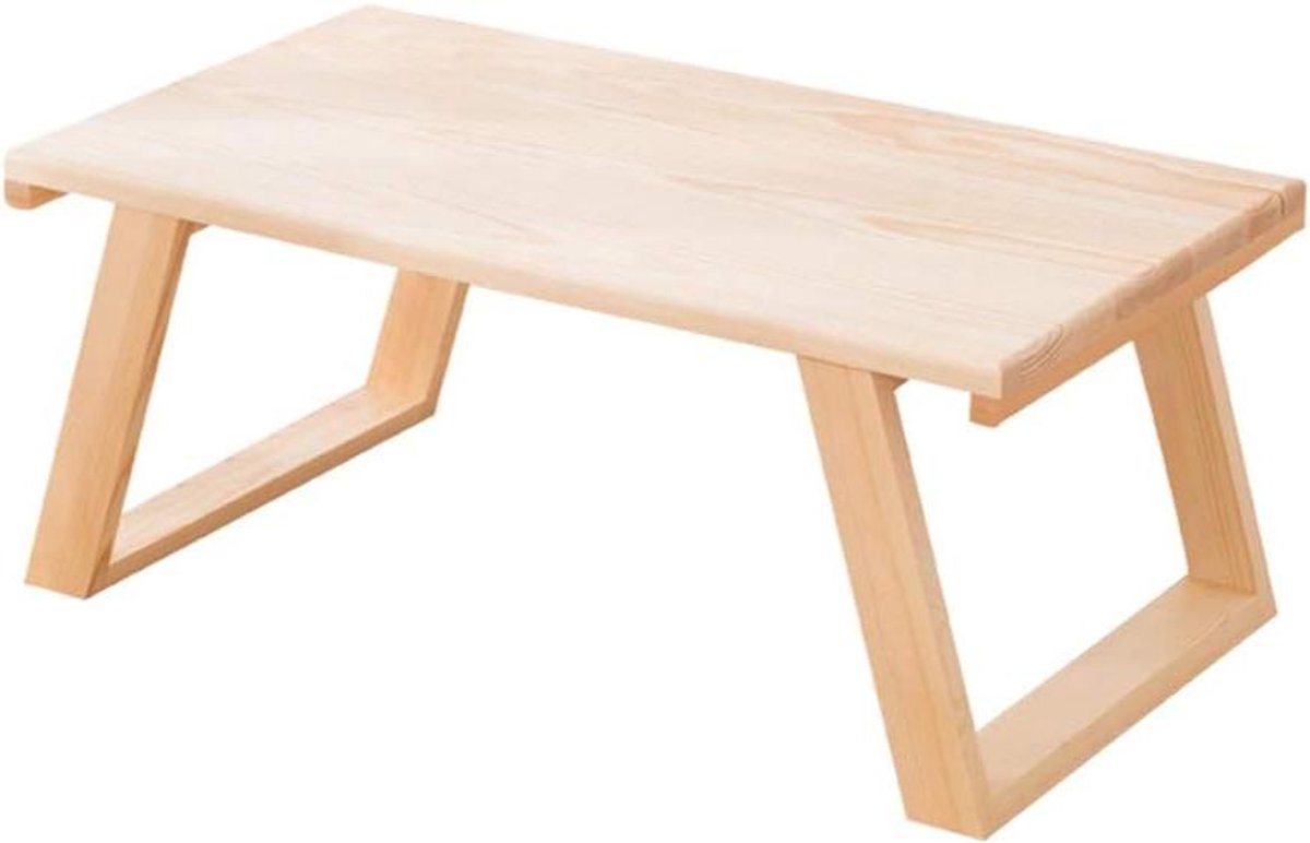 Lage Salontafel - Vloertafel Vensterbanktafel - Genieten van Thee - Massief Houten Frame - 70x40x30cm - Beige