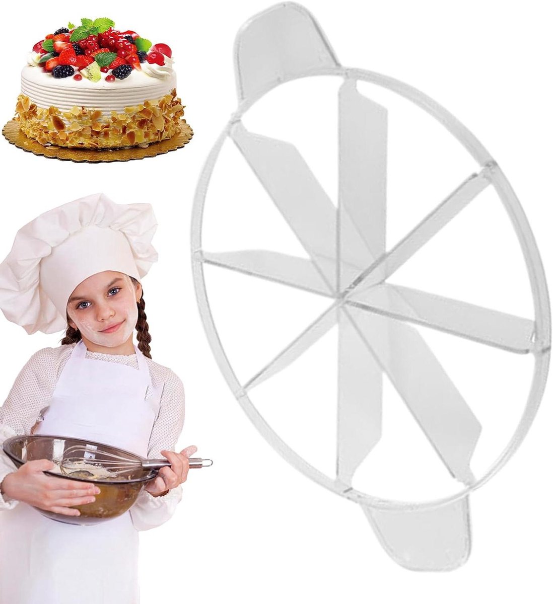 Taartschep - Taartsnijder Dessert - Gelijkmatig Snijden - Ergonomische Handgrepen - 311 Centimeter - Transparant