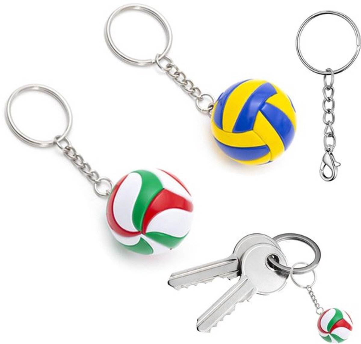Sleutelhanger Volleybal - Sport Souvenir - Sleutelhanger Ringen - Creatieve Geschenken - Sleutelhanger Auto - Hoogwaardig Metaal/Kunststof - Sportaccessoire