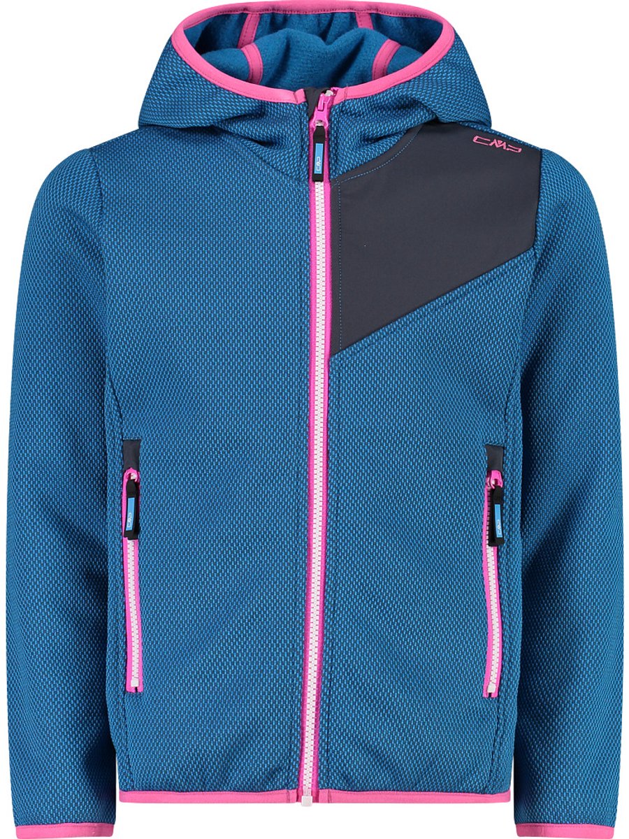 Gebreide meisjes hoodie met jacquardpatroon CMP Blauw