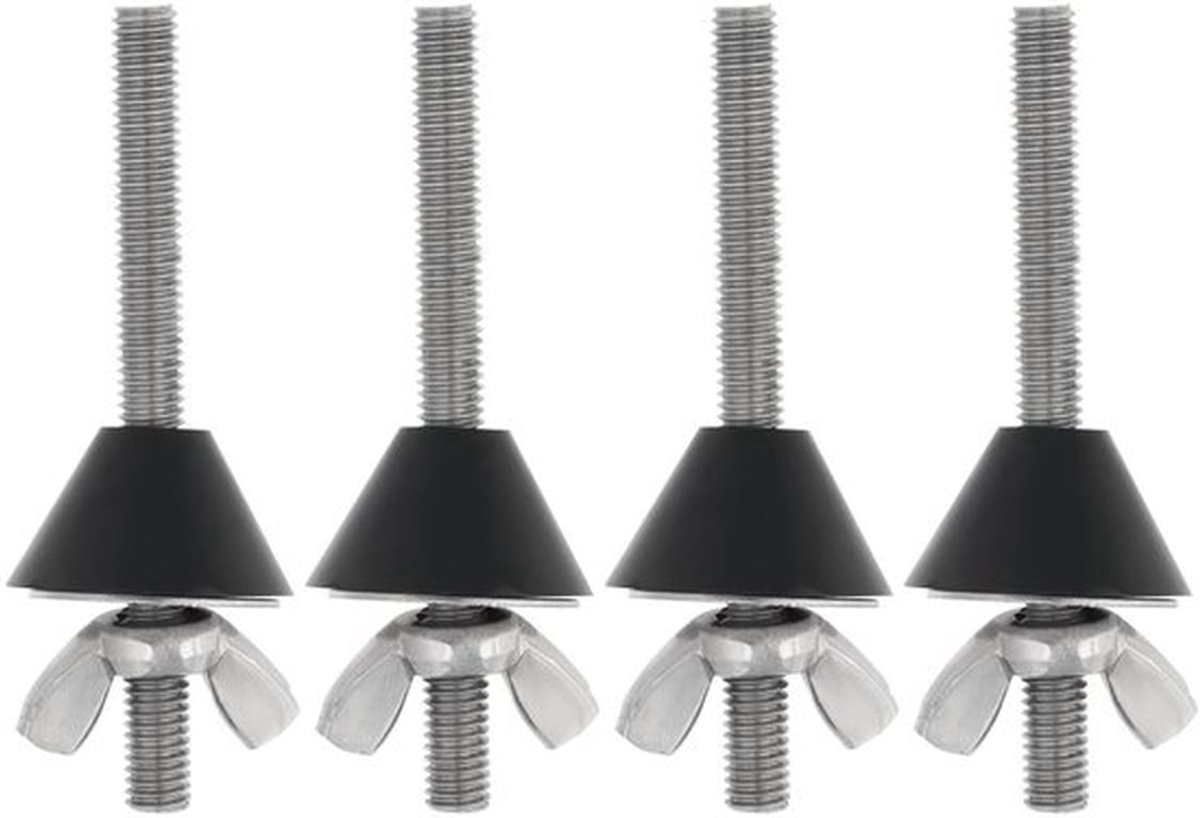 Toiletbril Reparatieset 4 Sets - Scharnier Bevestiging - Roestvrij Staal - Rubber - M6x70mm - Corrosiebestendig - Wc-bril