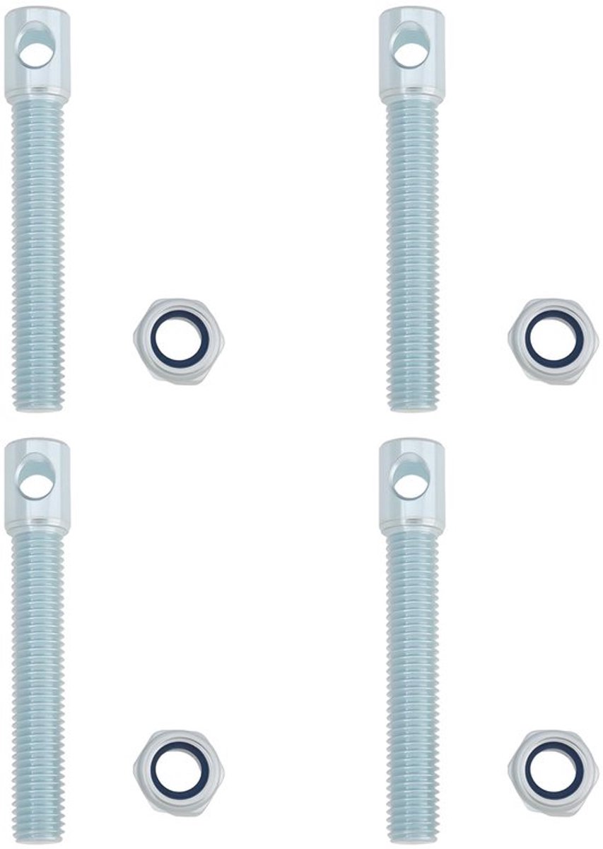 Lynch Pin 90mm Lengte - 4 Stuks - M12 Bouten - Veiligheidspelden - Koolstofstaal - Gegalvaniseerd Antiroest - Bevestigingsbout